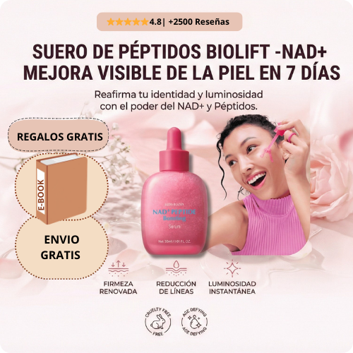 Suero de Péptidos BioLift NAD+ — Mejora visible de la piel en 7 días.
